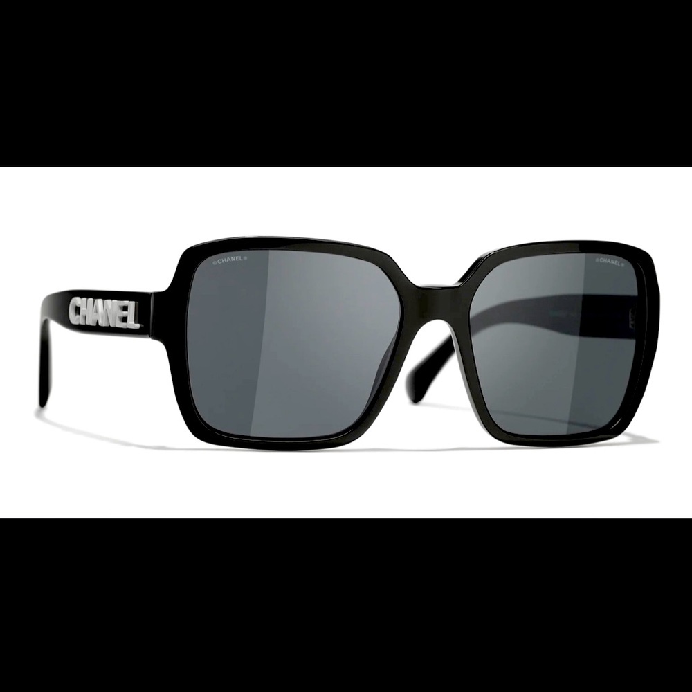 CHANEL Black Oversized Sunglasses